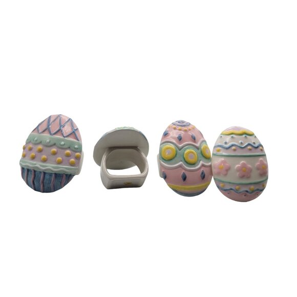 4 VINTAGE Napkin Rings EASTER HOLIDAY EGGS - Picture 4 of 4